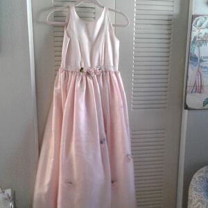 Nicole Pink Floral Kids Formal Dress
